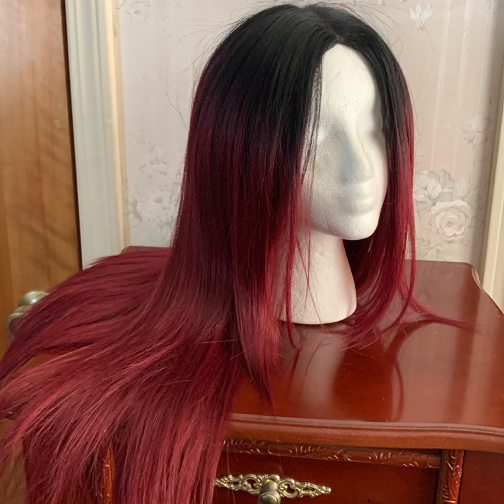 Ladies Blk to Burgundy Hombre Synthetic Wig - New